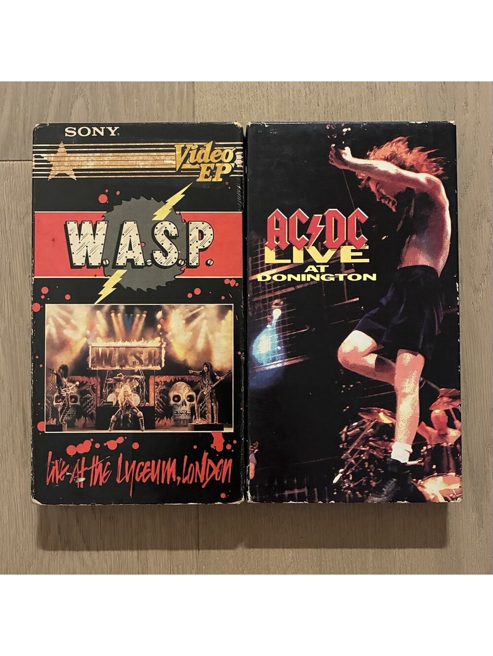 Set of 2 VHS - W.A.S.P. Live at the Lyceum, London + AC/DC Live at Donington